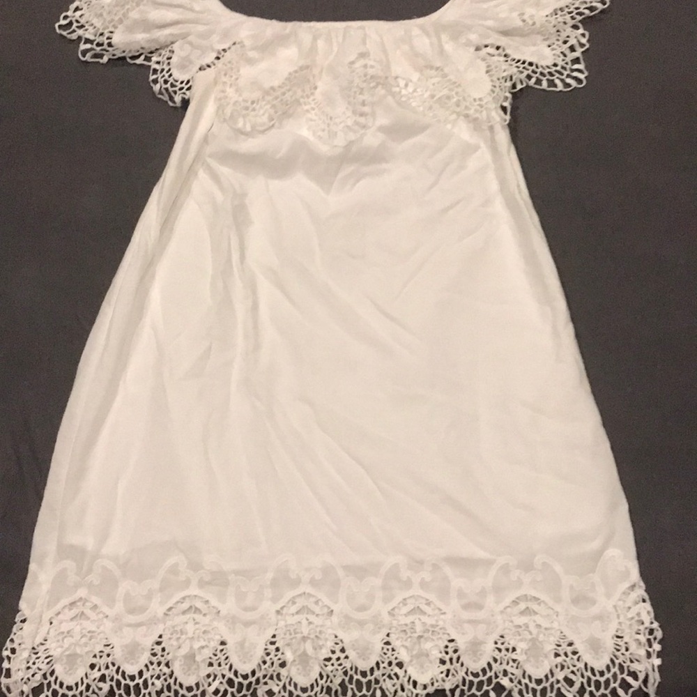 White eyelet lace dress